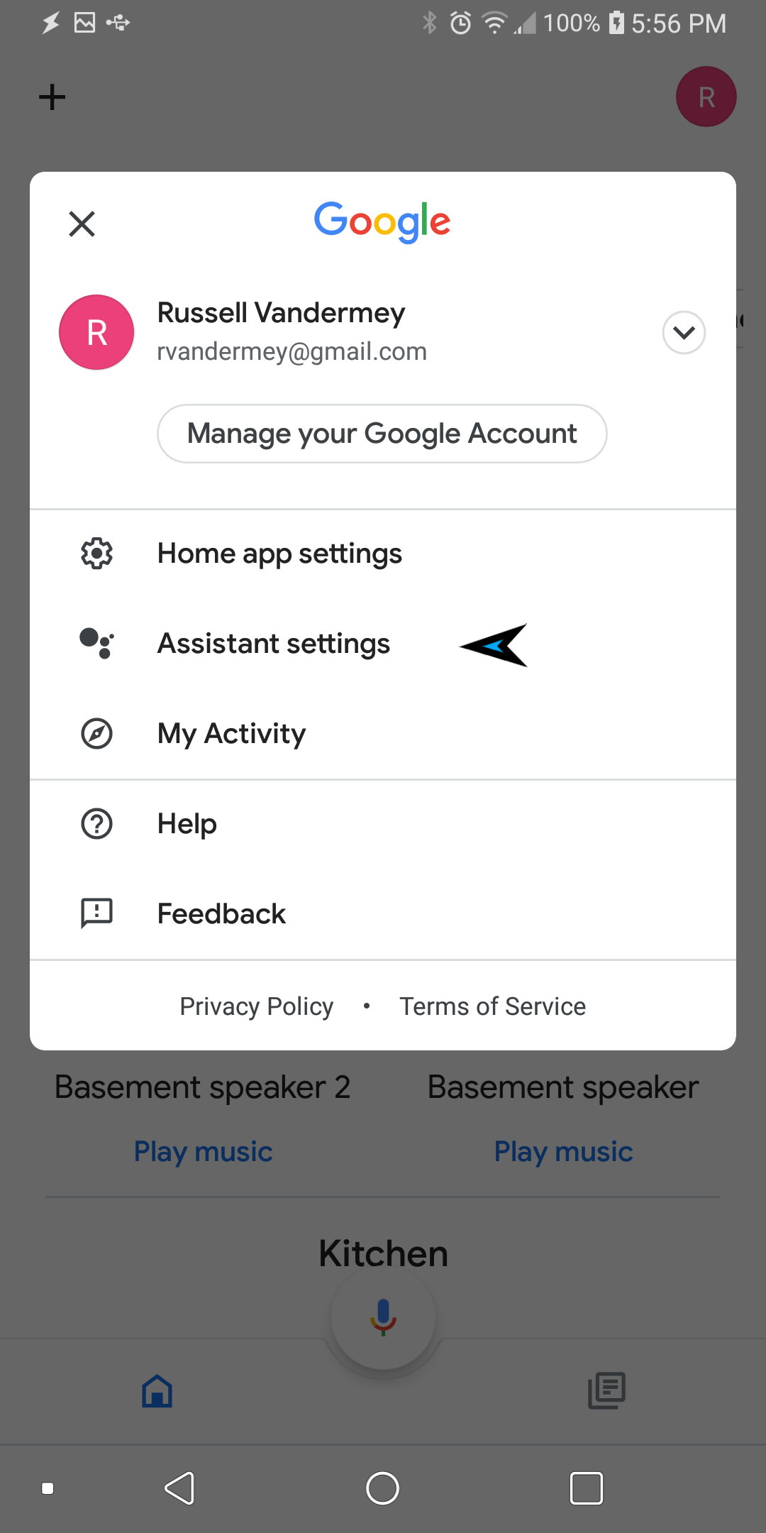 Assistant settings